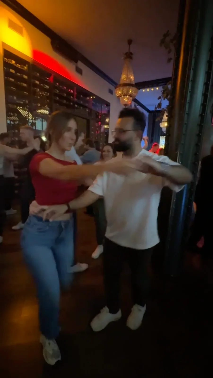 Amanj dancing salsa