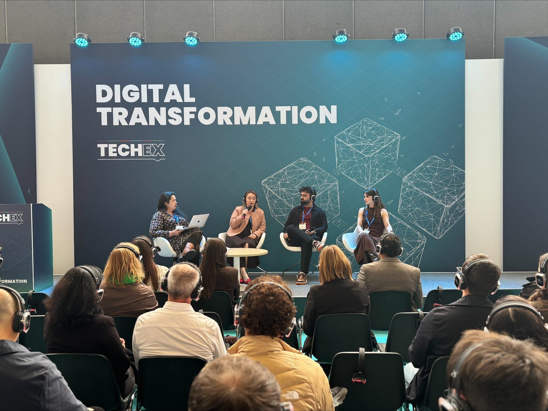 A full audience listening to Amanj Hamid and the Digital Transformation panel at TechEx Europe 2026, RAI Amsterdam